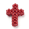 Dyed Synthetic Coral Woven Beads CORA-Q031-01-3