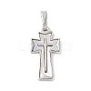 Brass Pave Natural White Shell Pendants KK-S522-01B-P-1