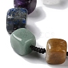Square Natural Mixed Gemstone Braided Bead Bracelets BJEW-H239-06-2