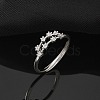 Constellations Rhodium Plated 925 Sterling Silver Micro Pave Clear Cubic Zirconia Adjustable Rings for Women RJEW-P130-01P-A-1
