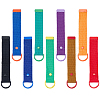 9Pcs 9 Colors Alloy Polyester Keychains KEYC-FH0001-80A-1