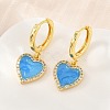 Brass Micro Pave Cubic Zirconia Hoop Dangle Earrings KK-CBA8324-16G-06-1