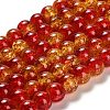 Spray Painted Crackle Glass Beads Strands CCG-Q002-10mm-10-1