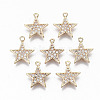 Brass Micro Pave Cubic Zirconia Charms KK-S359-054-RS-1