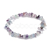 Natural Fluorite Chips Beaded Stretch Bracelets for Women BJEW-JB10046-11-2