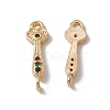 Brass Pave Colorful Cubic Zirconia Connector Charms KK-A171-13G-2