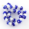Mushroom Handmade Lampwork Beads Strands X-LAMP-R116-12-1