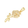 Valentine's Day Brass Micro Pave Clear Cubic Zirconia Pendants KK-D258-07G-08-2