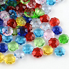 Flower Transparent Glass Beads GLAA-R160-M-1