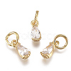 Brass Micro Pave Cubic Zirconia Charms ZIRC-F111-04G-09-1