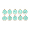 Light Gold Plated Alloy Enamel Charms ENAM-T010-06G-1