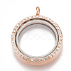 Alloy Magnetic Locket Pendants PALLOY-T052-23RG-1