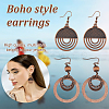 4 Pairs 4 Styles Alloy & Iron & Wood Dangle Earrings with Iron Pins EJEW-AN0004-58-3