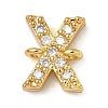 Brass Micro Pave Clear Cubic Zirconia Letter Links Connector Charms KK-I382-07G-X-1