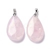 Natural Rose Quartz Pendants X-G-D084-01P-B15-2