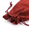 Polyester Imitation Burlap Packing Pouches Drawstring Bags ABAG-R005-9x12-M-5