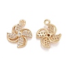 Rack Plating Brass Micro Pave Clear Cubic Zirconia Charms KK-E267-07LG-2