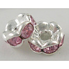 Brass Rhinestone Spacer Beads X-RSB030NF-07-1