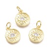 Brass Micro Pave Cubic Zirconia Pendants KK-P187-17-G-2