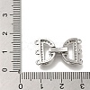 Brass Micro Pave Clear Cubic Zirconia Fold Over Clasps KK-H480-40P-3
