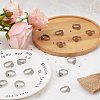 Adjustable 304 Stainless Steel Finger Rings Components STAS-PH0019-20P-6
