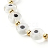 Handmade Evil Eye Lampwork Beads Stretch Bracelet BJEW-JB06864-01-4