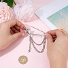 1Pc Star Alloy Hanging Chain Brooches JEWB-BM0001-05-3