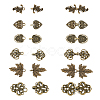 SUPERFINDINGS 12Sets 6 Styles Tibetan Style Zinc Alloy Hook Button FIND-FH0009-29-1