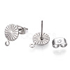 Non-Tarnish 304 Stainless Steel Stud Earring Findings STAS-E192-01P-01-2