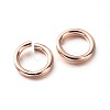 Eco-Friendly PVD Vacuum Plating & Long-Lasting Plated Brass Open Jump Rings KK-E663-8mm-RG-2