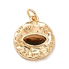 Brass & Natural Tiger Eye Pendants KK-A279-12G-1