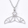Non-Tarnish 201 Stainless Steel Pendant Necklaces NJEW-T009-JN075-1-45-1