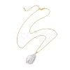Natural Baroque Pearl Keshi Pearl Pendant Necklaces NJEW-JN06083-3