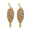 Brass Clear Cubic Zirconia Stud Earrings Finding for Women EJEW-B107-12G-1