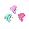 Spray Painted Wood Connector Charms PALLOY-JF01427-05-2