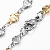 304 Stainless Steel Heart Link Chain Jewelry Sets SJEW-H103-02GP-4