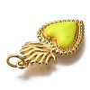 Golden Tone Brass Enamel Pendants KK-K750-01G-A-3