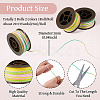 2 Rolls 2 Colors Segment Dyed Round Polyester Twisted Cords OCOR-TA0003-65A-4
