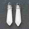 Bullet Natural White Jade Pointed Pendants G-E332-C27-1