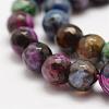 Faceted Natural Fire Crackle Agate Beads Strands G-F447-10mm-A07-3
