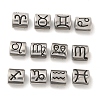 12Pcs Oval with Constellation 304 Stainless Steel Beads STAS-E215-05AS-M-1
