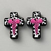 Halloween Cross Silicone Beads SIL-WH0025-01C-1