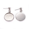 Tarnish Resistant 304 Stainless Steel Stud Earring Settings STAS-L226-019C-P-2