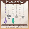 Cone Natural Rose Quartz & Amethyst & Yellow Jade Dowsing Pendulums PALLOY-MA00008-2