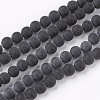 Natural Black Stone Bead Strands G-R193-01-4mm-1