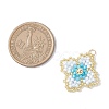 3Pcs 3 Colors Handmade Glass Seed Beaded Quatrefoil Pattern Pendants PALLOY-MZ00965-3