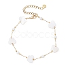 Natural Shell Beads Link Bracelets BJEW-JB13121-3
