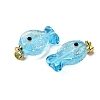 Handmade Dichroic Foil Lampwork Pendants X2-DICH-G001-01G-07-2