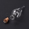 Teardrop Glass Cork Bottle Big Pendants LS-AJEW-A041-01C-4