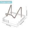 Square Clear Acrylic Base Stainless Steel Arm Mineral Specimens Display Easel Stands ODIS-WH0043-27P-2